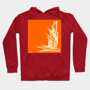 architectural draft in orange sunset Hoodie